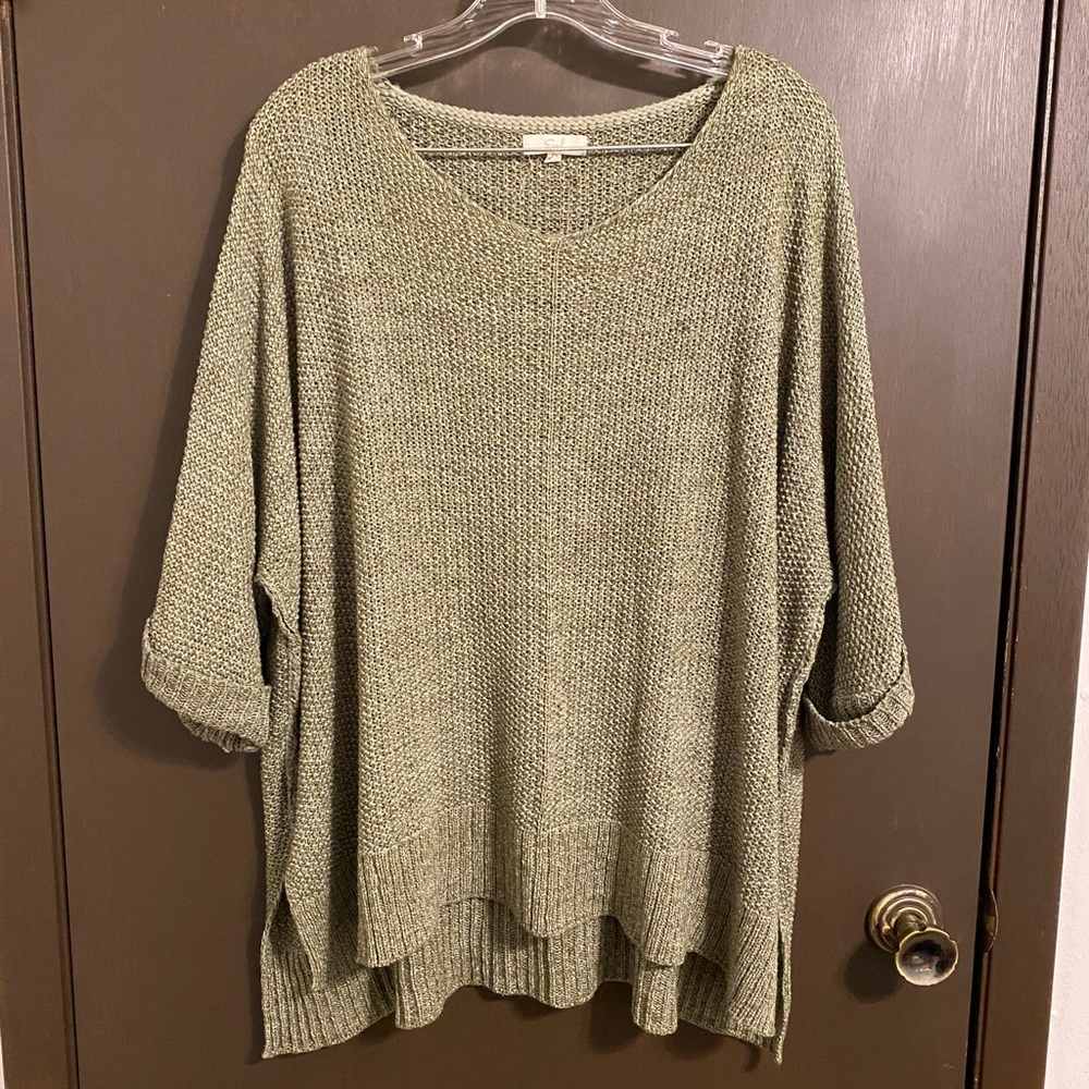 2X Plus Size Olive Green Sweater